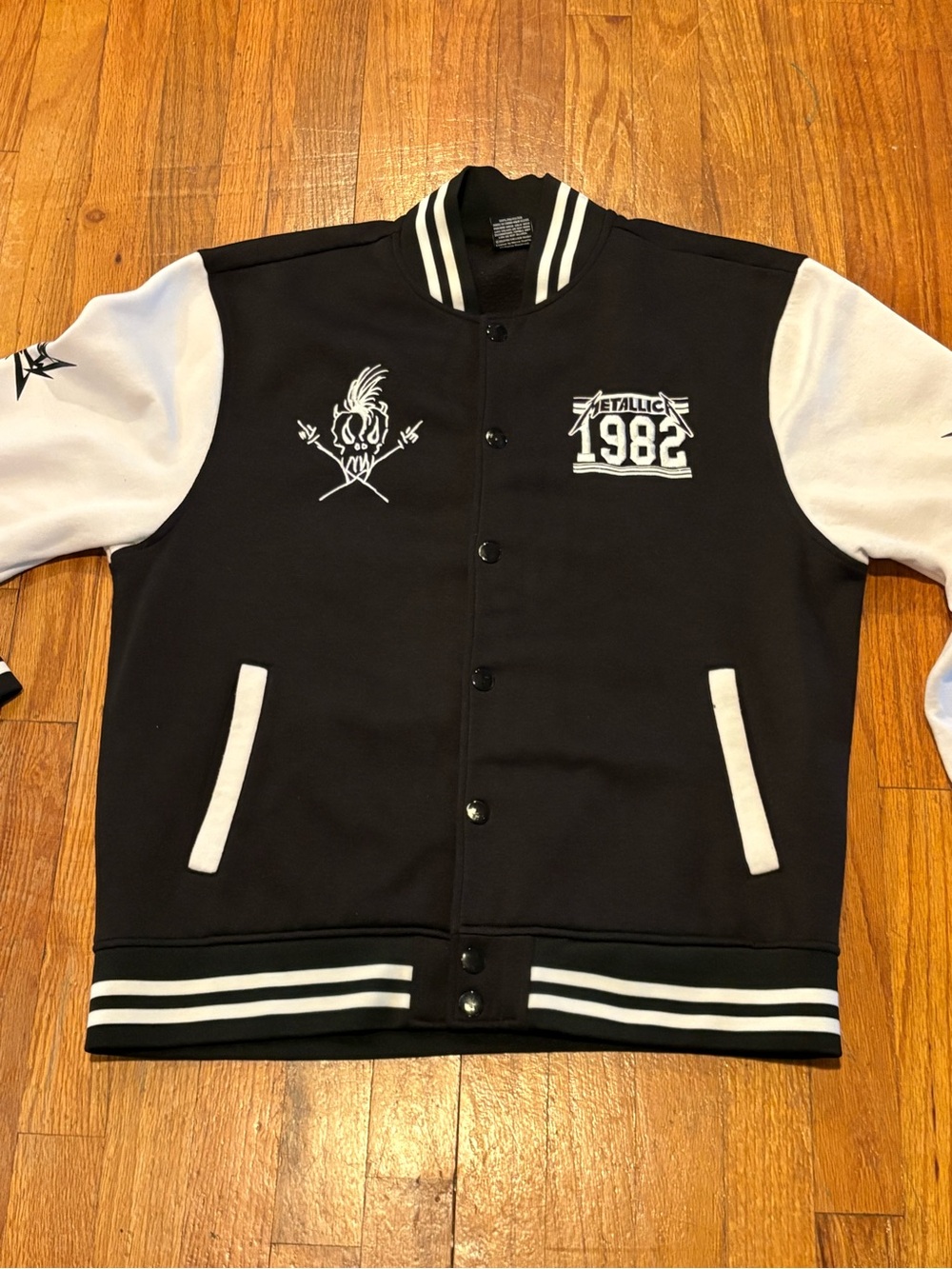 Metalica 1982 Black & White Varsity Jacket L